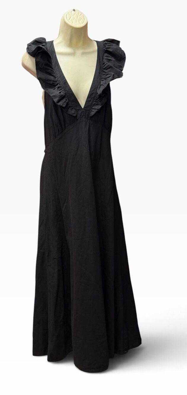 Xirena Candace Cotton Midi Dress in Black NWT Size Large